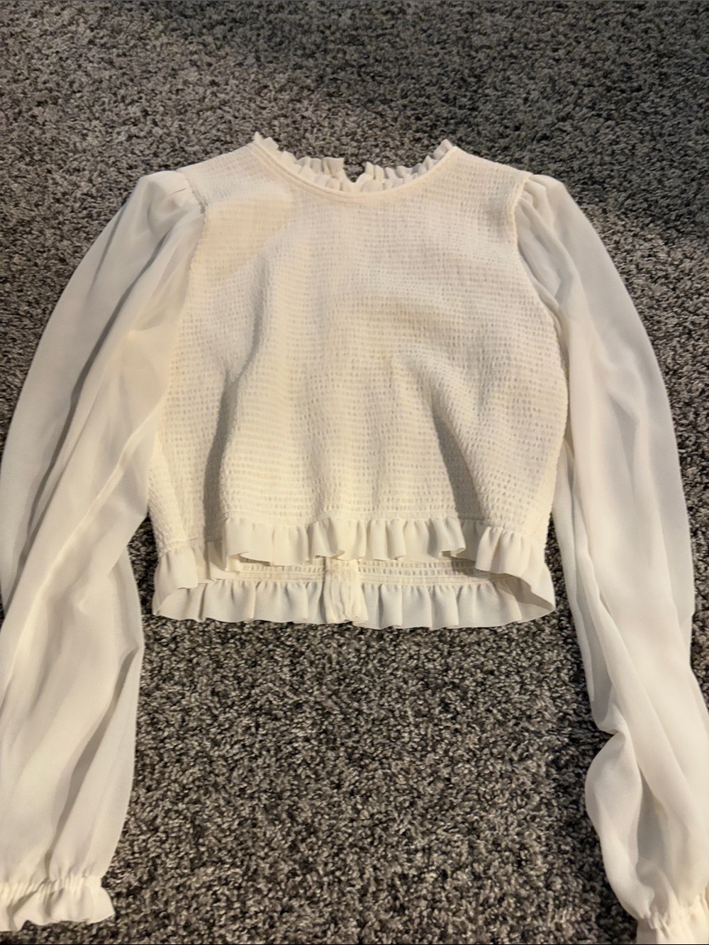 Wilfred Cream Ruffle Trim Long Sleeve Blouse - Picture 1 of 2